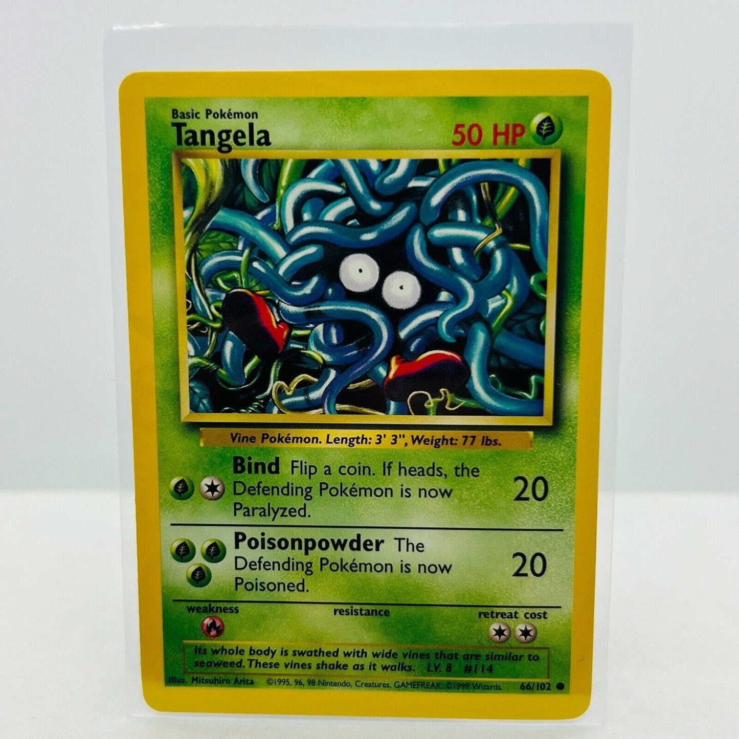 Pokémon Tangela 66/102 Base Set Unlimited Pokemon 1999 WOTC Common Card NM+