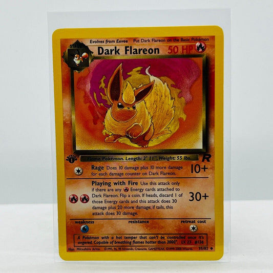 Pokémon Dark Flareon 35/82 Team Rocket WOTC TCG Pokemon Uncommon Card MP-LP