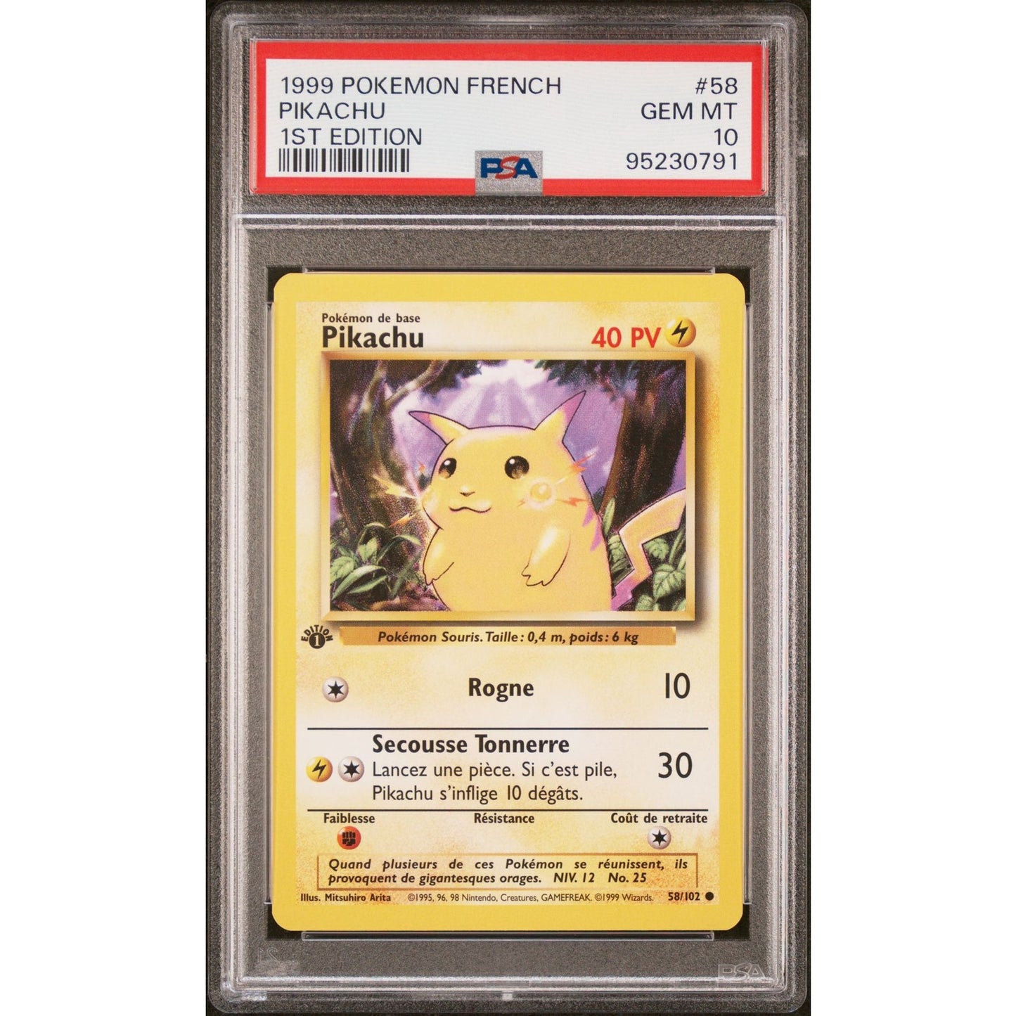 PSA 10 GEM MINT Pikachu 1st Edition 58/102 Pokemon French Base Set (CGC/BGS)