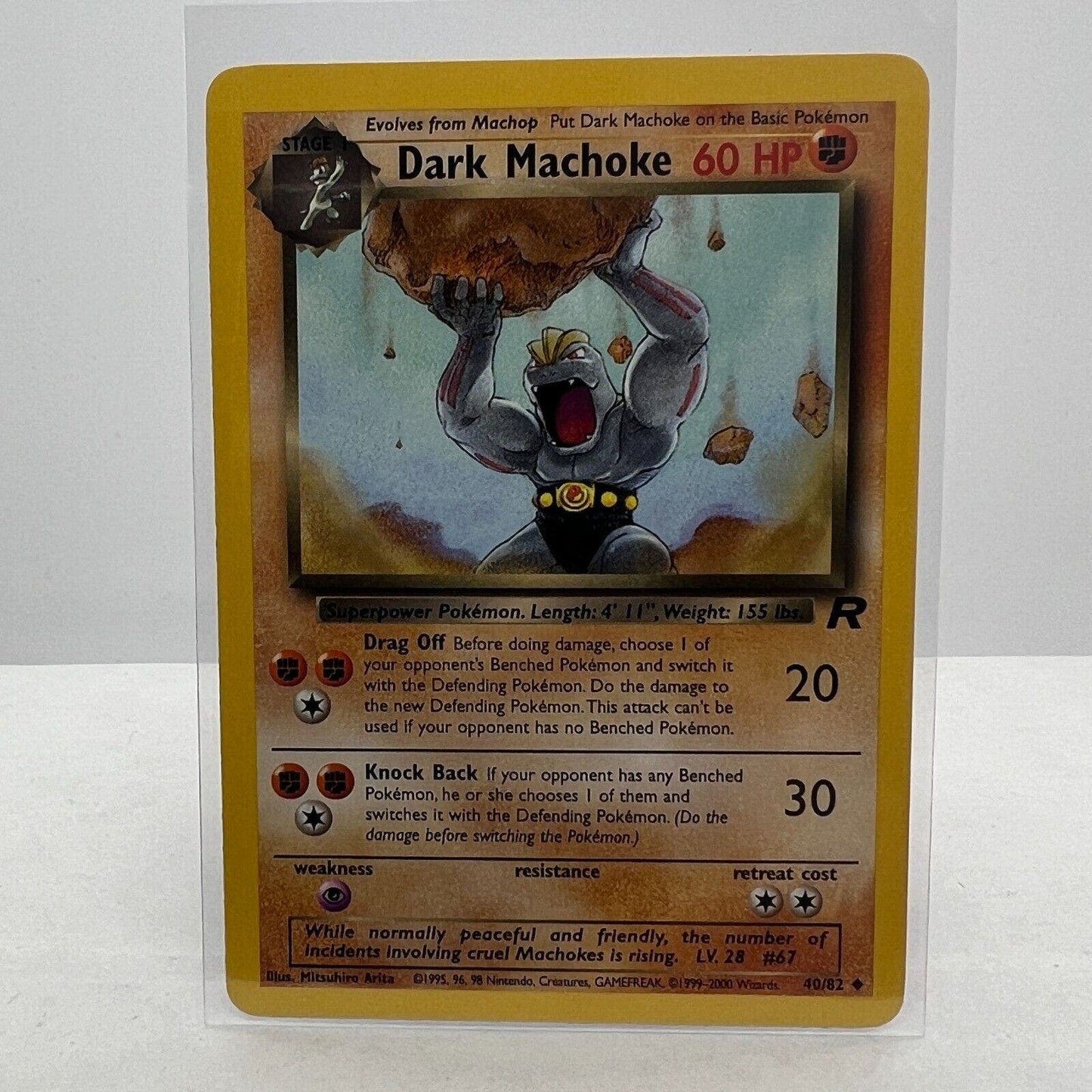 Pokémon Dark Machoke 40/82 Team Rocket WOTC Unlimited Uncommon Card NM-MT