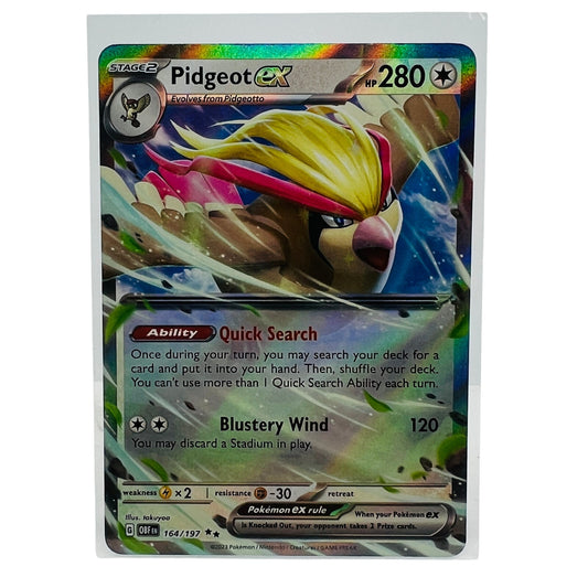 Pokémon Pidgeot EX 164/197 Obsidian Flames 2023 Holo Double Rare NM-MT