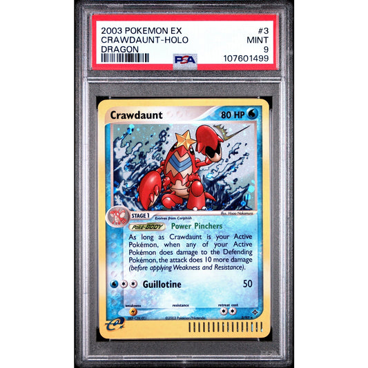 PSA 9 MINT Crawdaunt 3/97 Pokémon EX Dragon 2003 E-Reader Holo Rare (PSA/BGS)