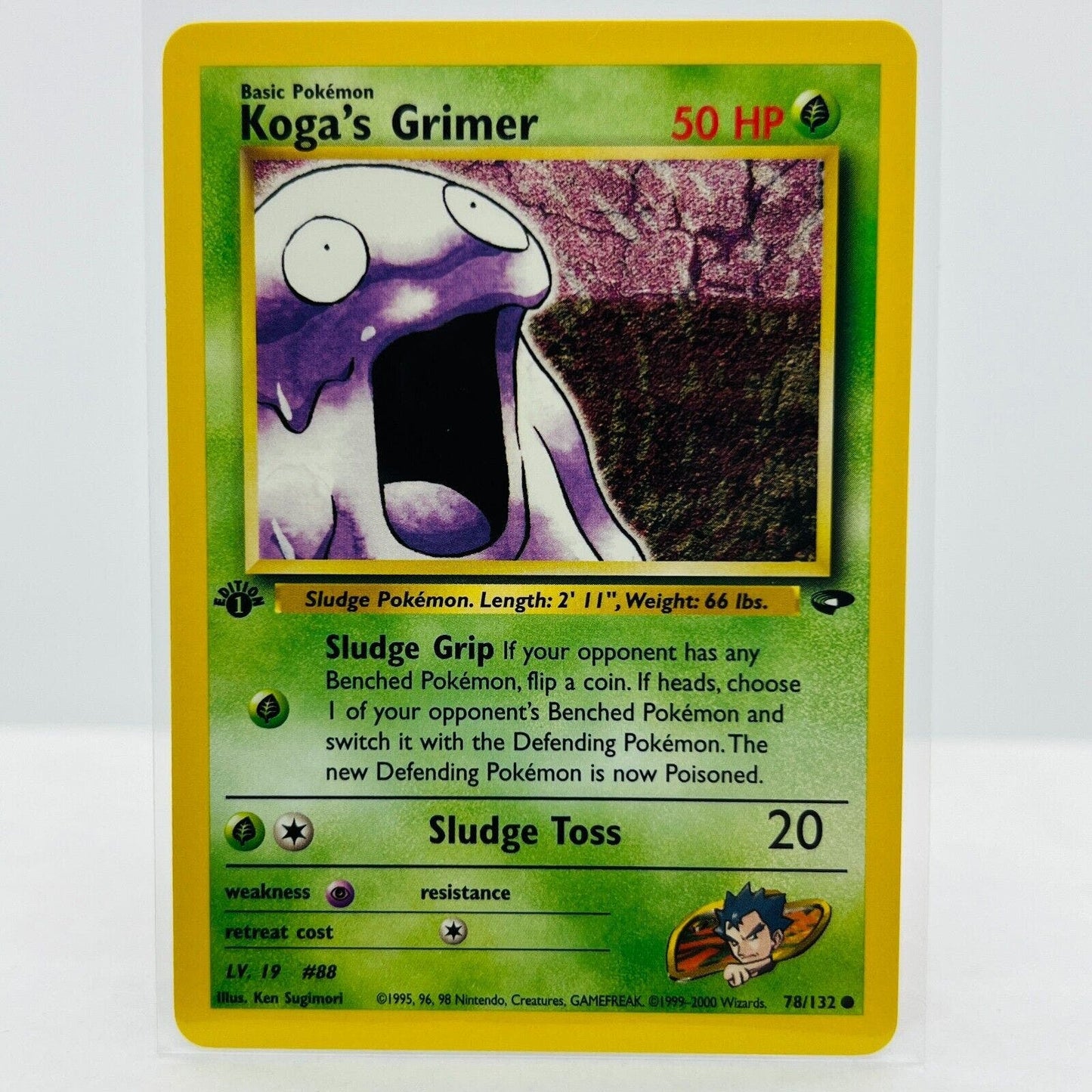 Pokémon Koga's Grimer 1st Edition 78/132 Gym Challenge Common Card NM-MT