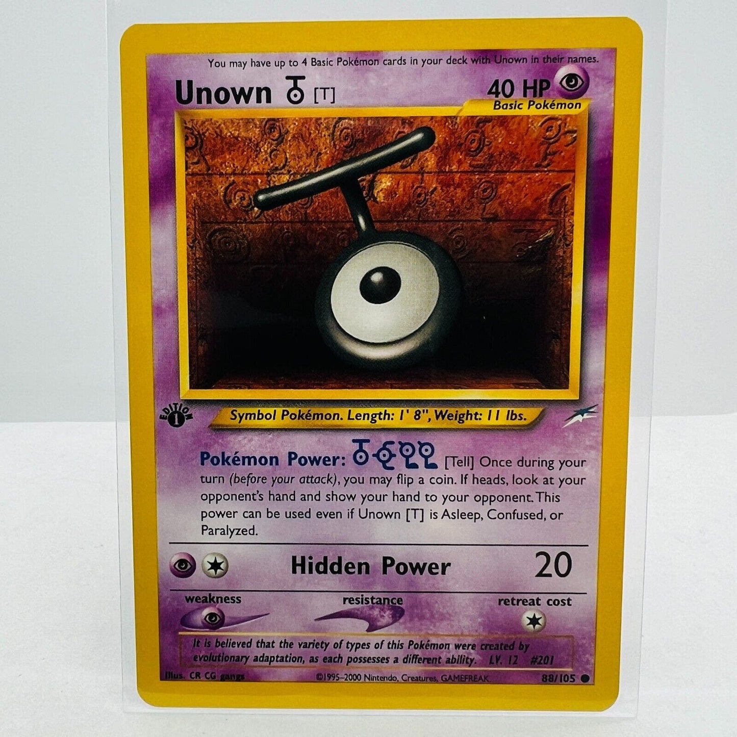 Pokémon Unown T 1st Edition 88/105 Neo Destiny WOTC Pokemon Common Card NM-MT