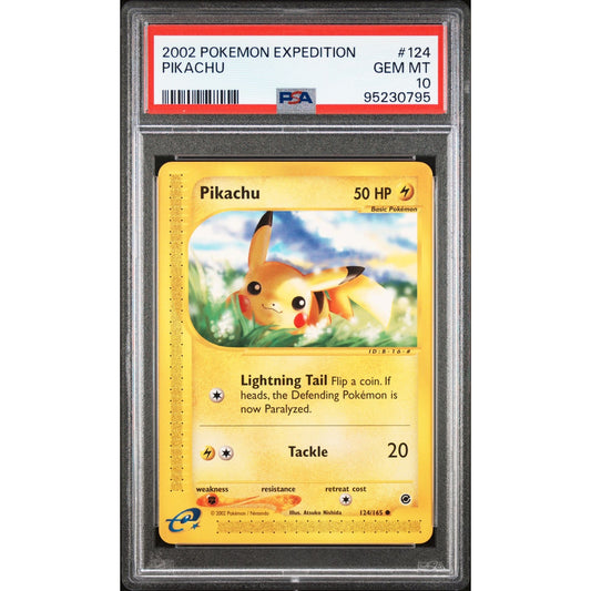 PSA 10 GEM MINT Pikachu 124/165 Pokémon Expedition Common Non Holo (PSA/BGS)