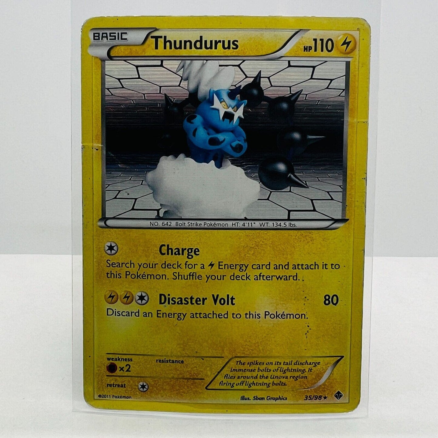 Pokémon Thundurus 35/98 Emerging Powers 2011 Pokemon Holo Rare Card HP-DMG