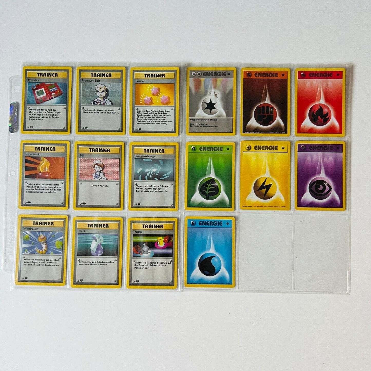 Pokémon 1st Edition Base Set Complete Uncommon Common German 70 Cards NM-MINT