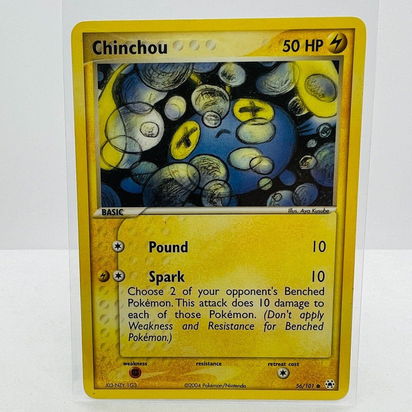 Pokémon Chinchou 56/101 EX Hidden Legends 2004 Pokemon Common Card MP