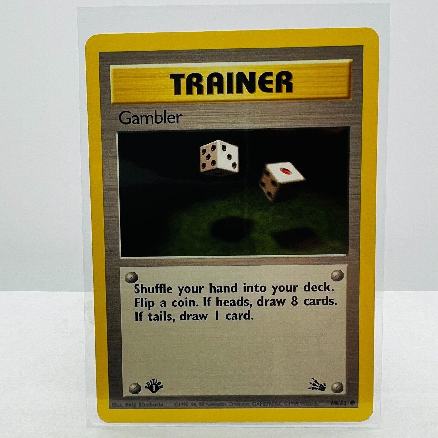 Pokémon Gambler 1st Edition 60/62 Fossil WOTC Pokemon Common Card NM-MT