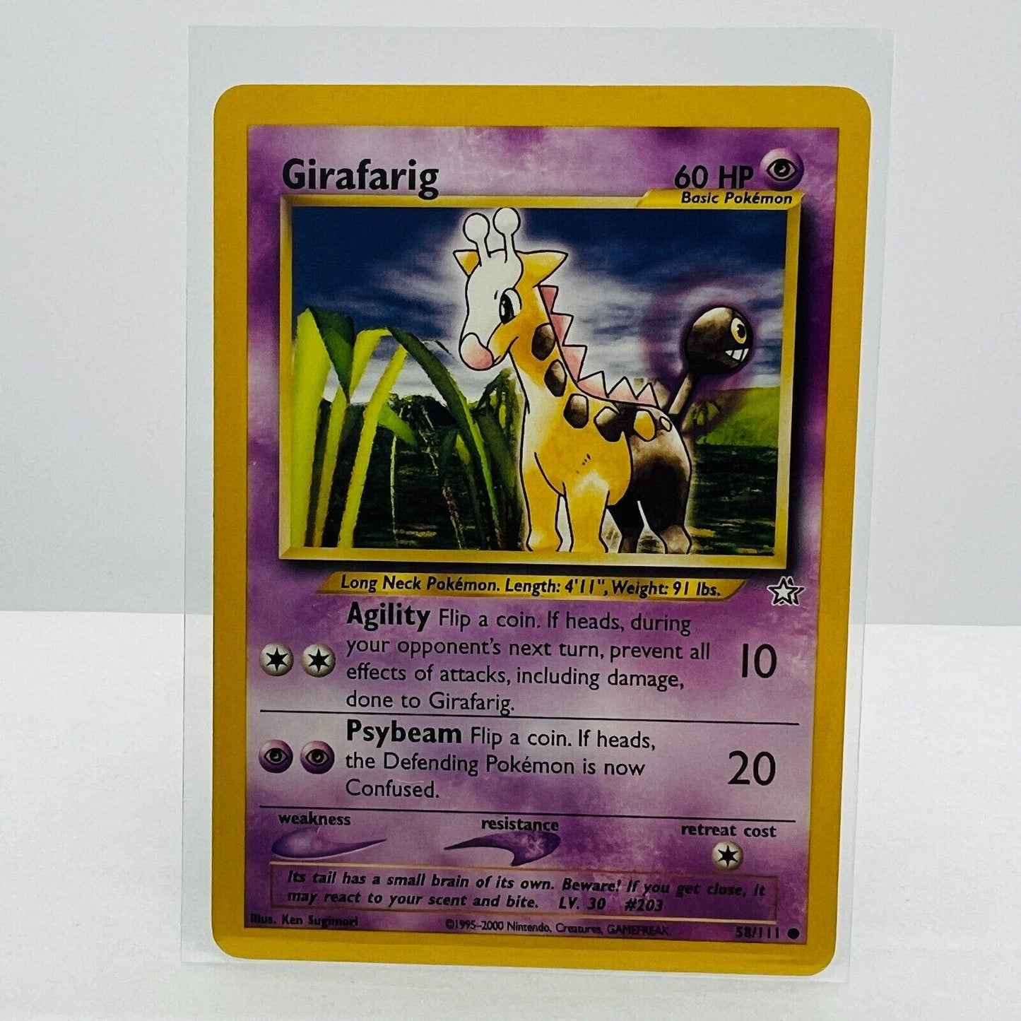 Pokémon Girafarig 58/111 Neo Genesis Unlimited WOTC Pokemon Common Card NM-MT