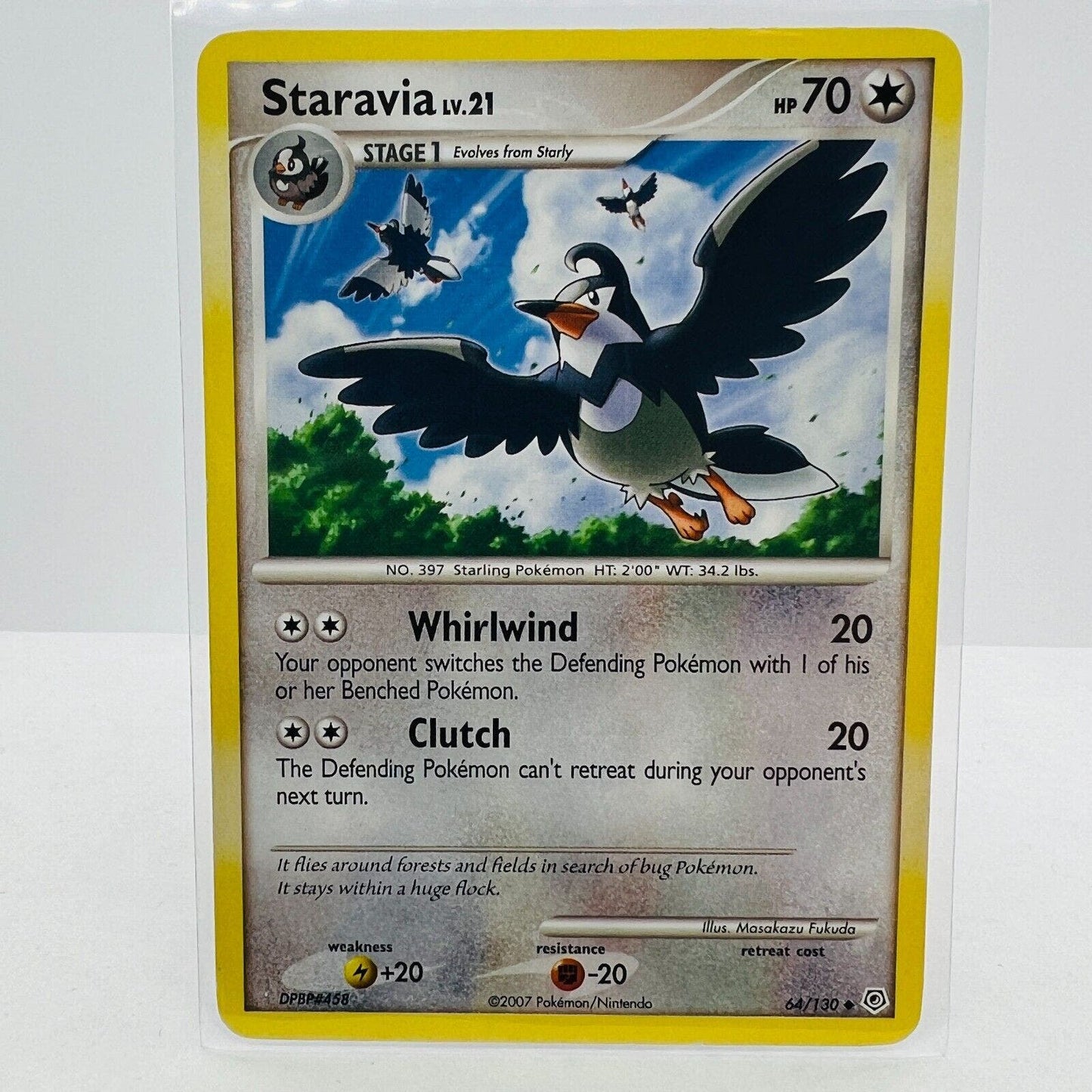 Pokémon Staravia LV.21 64/130 Diamond & Pearl 2007 Pokemon Uncommon Card MP