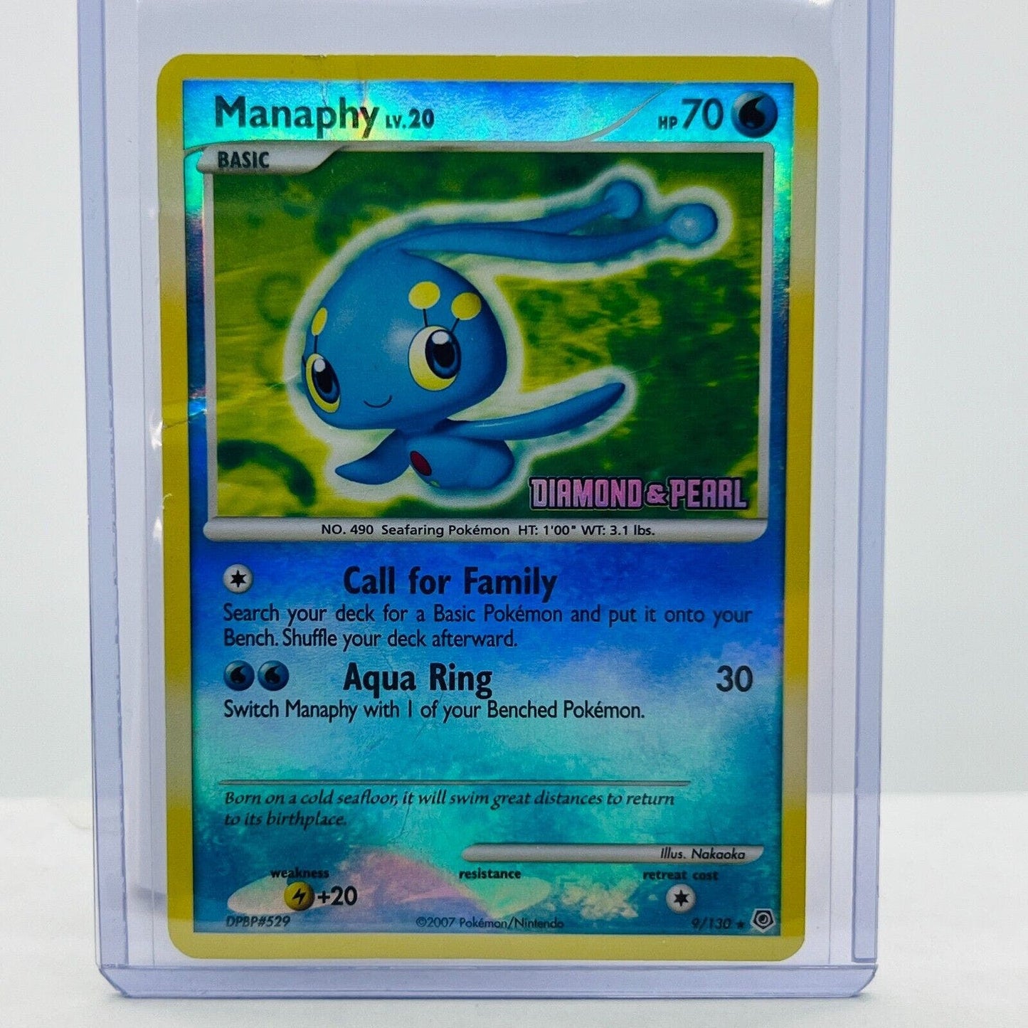 Pokémon Manaphy Stamped Diamond & Pearl Pokémon Reverse Holo Rare HP-DMG