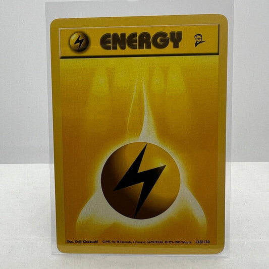 Pokémon Electric Energy 128/130 Base Set 2 Pokemon 2000 WOTC Common Card NM-MT