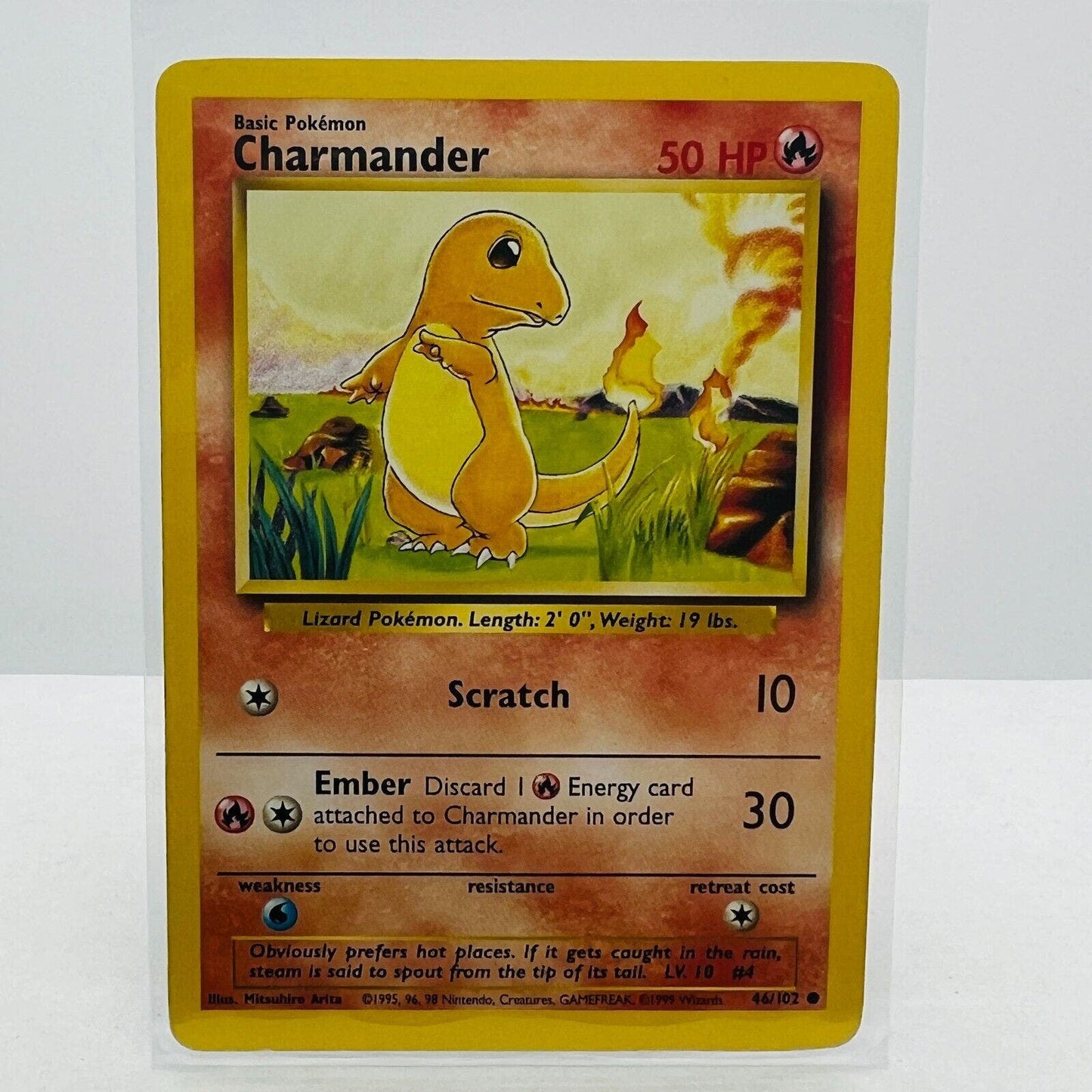 Pokémon Charmander 46/102 Base Set Unlimited Pokemon 1999 WOTC Common Card LP