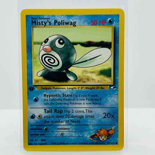 Pokémon Misty's Poliwag 1st Edition 87/132 Gym Heroes WOTC Common Card NM-MT