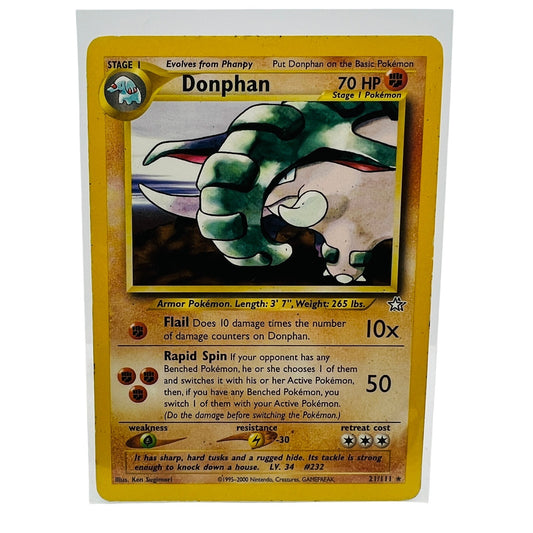 Pokémon Donphan 21/111 Neo Genesis Unlimited Pokemon 2000 Rare Card DMG-PL