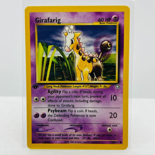 Pokémon Girafarig 1st Edition 58/111 Neo Genesis WOTC Pokemon Common Card NM-MT