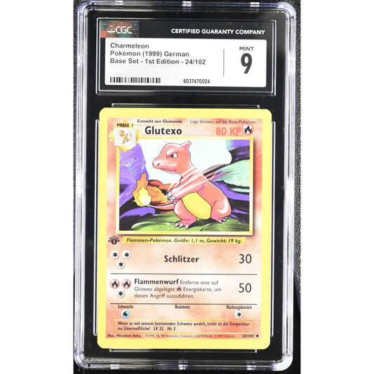 CGC 9 MINT Charmeleon Glutexo 1st Edition 24/102 German Base Set Card (PSA/BGS)
