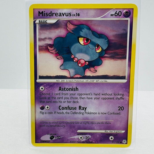 Pokémon Misdreavus LV.16 91/130 Diamond & Pearl 2007 Pokemon Common Card MP