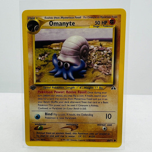 Pokémon Omanyte 1st Edition 60/75 Neo Discovery WOTC Pokemon Common Card NM-MT