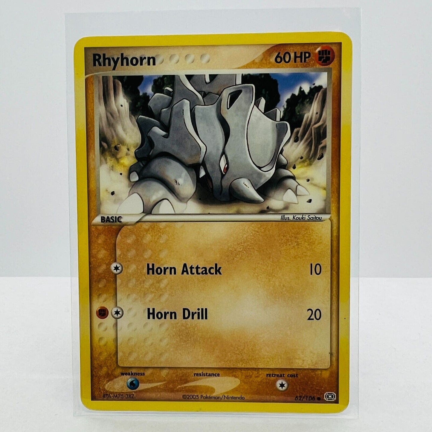 Pokémon Rhyhorn 62/106 EX Emerald 2005 Pokemon Common Card MP-LP