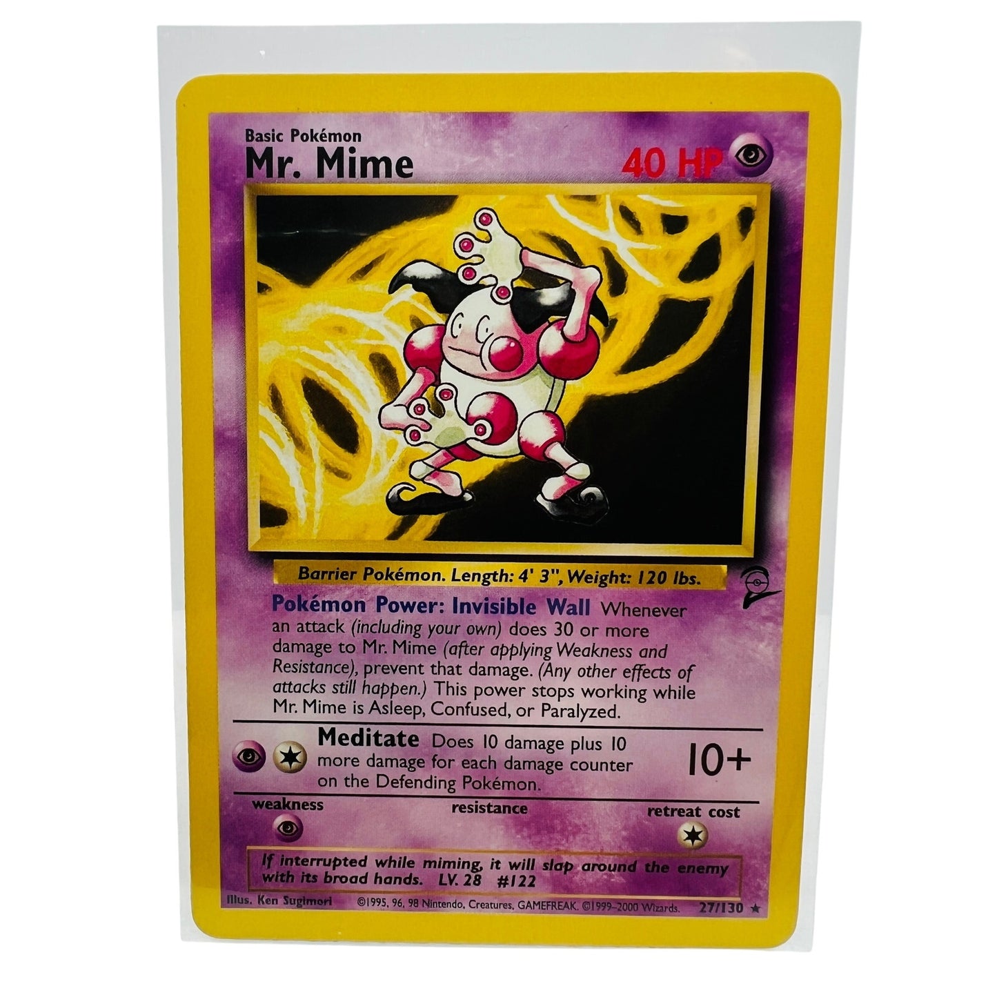 Pokémon Mr. Mime 27/130 Base Set II 2 Pokemon 2000 Non Holo Rare Card VLP-EX