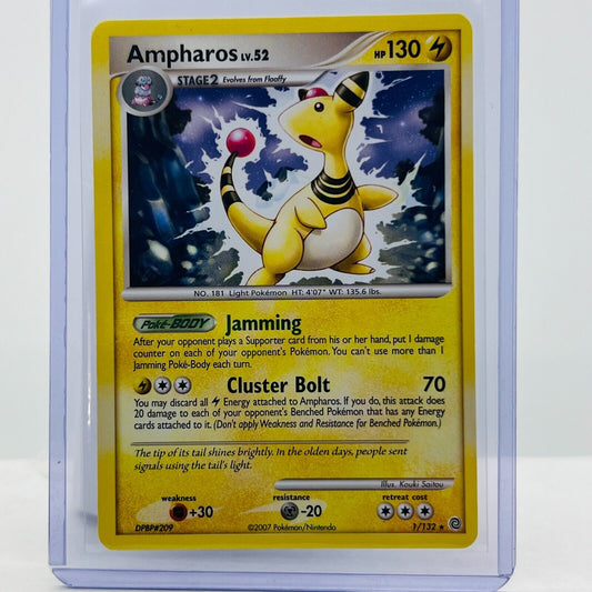 Pokémon Ampharos 1/132 Secret Wonders Diamond & Pearl Pokémon Non Holo Rare LP