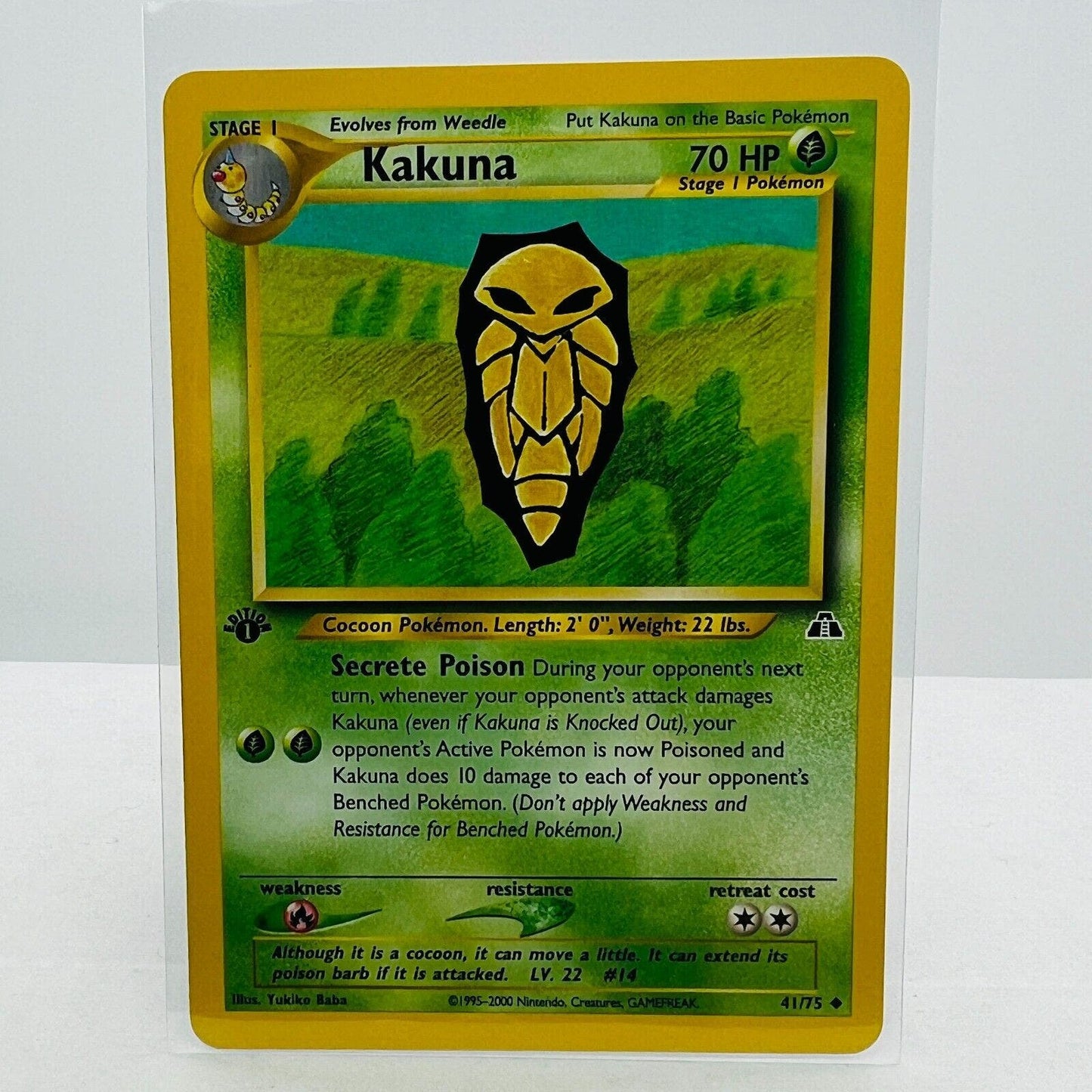 Pokémon Kakuna 1st Edition 41/75 Neo Discovery WOTC Uncommon Card NM-MT