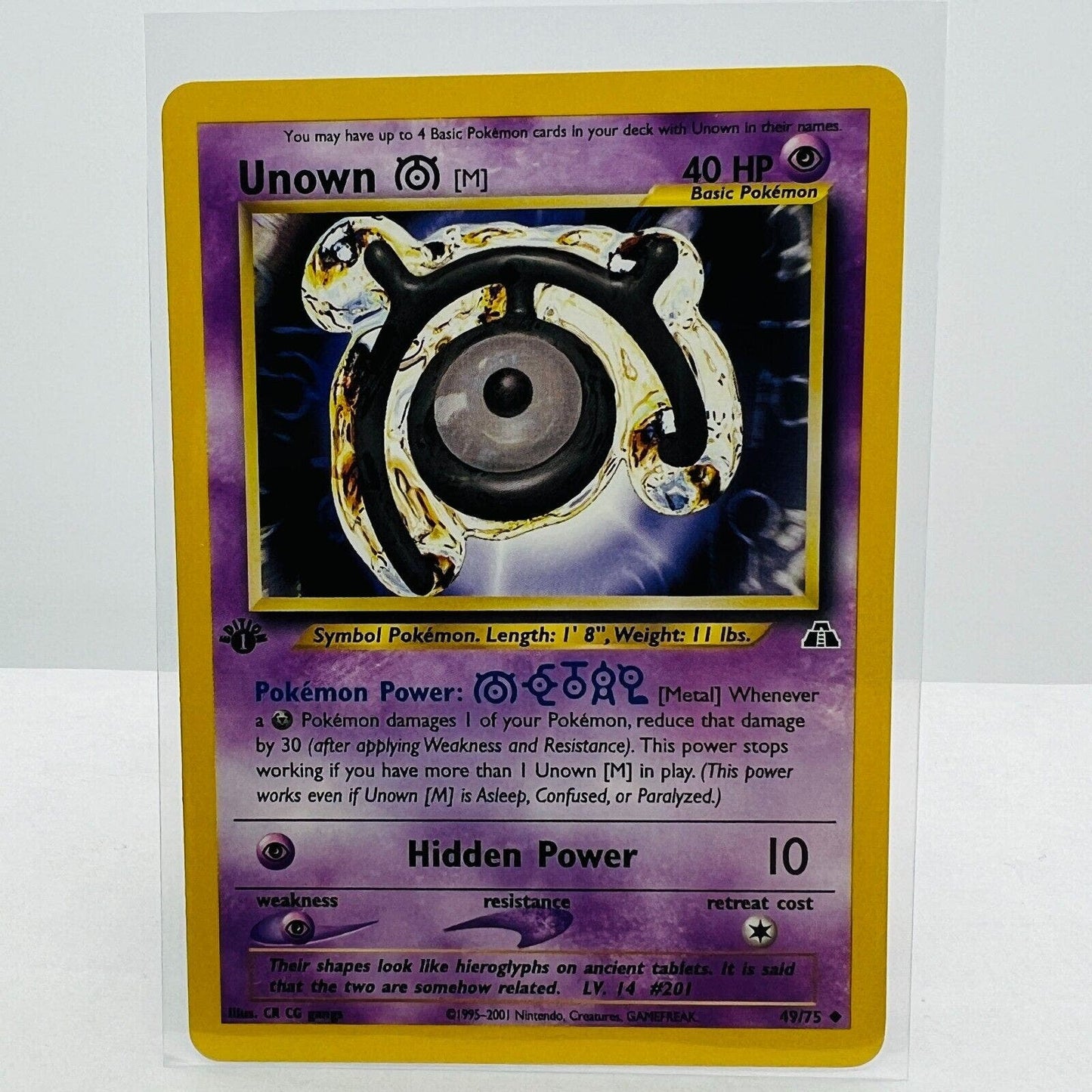 Pokémon Unown M 1st Edition 49/75 Neo Discovery WOTC Pokemon Uncommon Card NM-MT