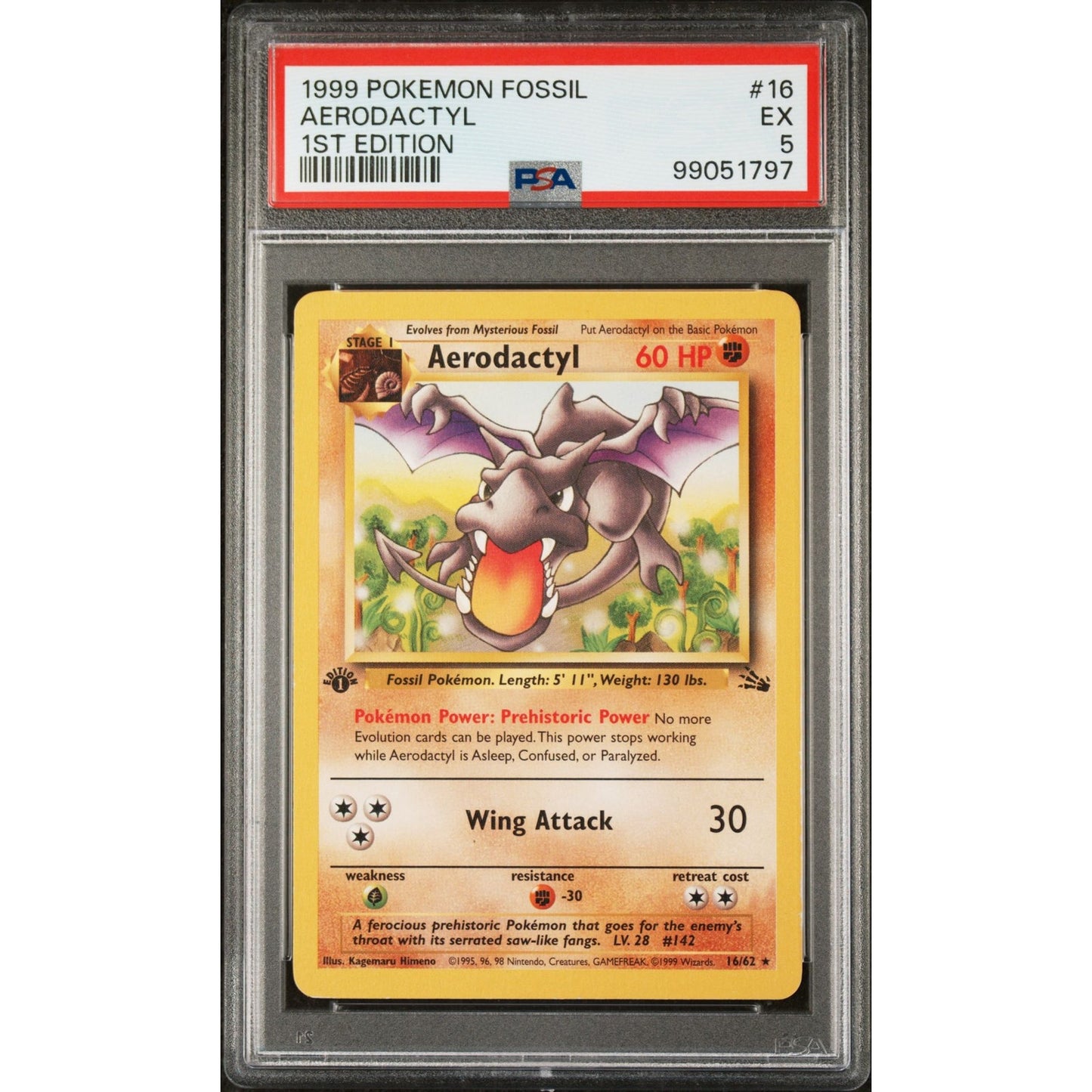 PSA 5 EXCELLENT Hitmonlee 1st Edition 16/64 Pokémon Fossil Non Holo (CGC/BGS)