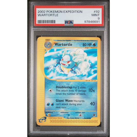 PSA 9 MINT Wartortle 92/165 Pokémon Expedition 2002 Non Holo Uncommon (CGC/BGS)