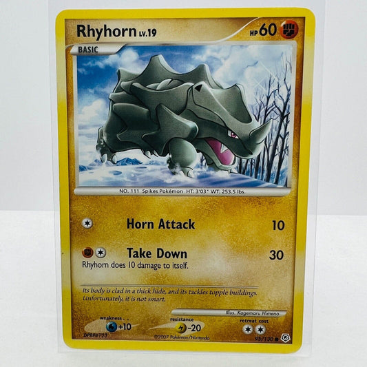 Pokémon Rhyhorn LV.19 95/130 Diamond & Pearl 2007 Pokemon Common Card MP-LP