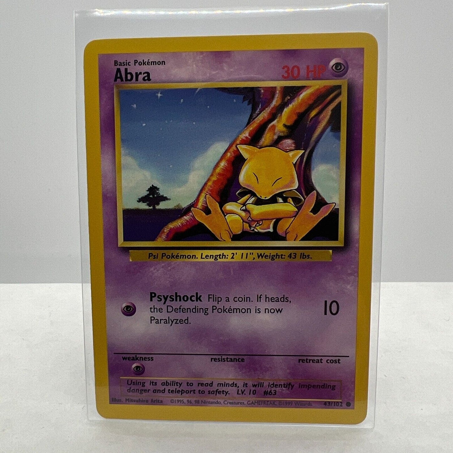 Pokémon Abra 43/102 Base Set Unlimited Pokemon 1999 WOTC Common Card NM