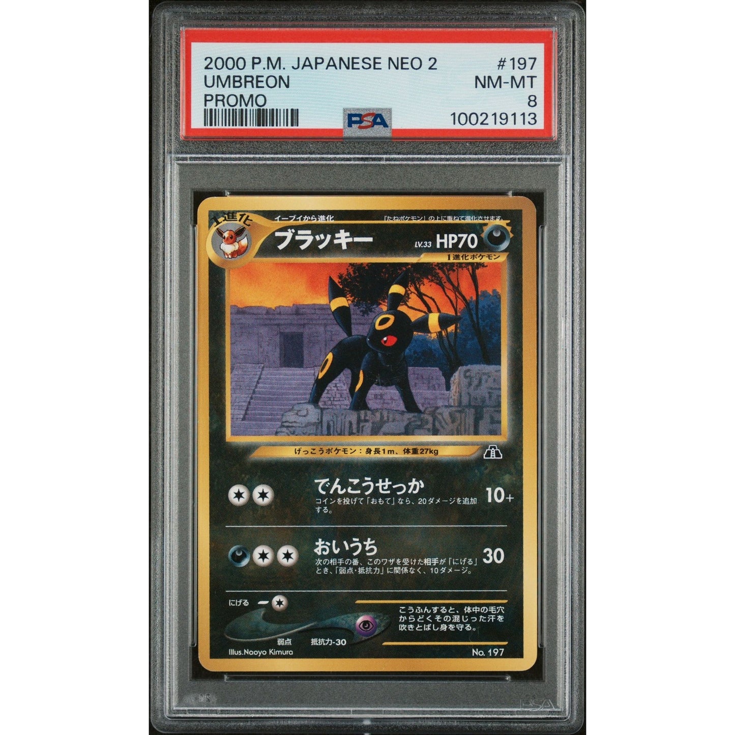 PSA 8 NM-MT Umbreon Japanese Neo 2 Premium File Promo Non Holo (CGC/BGS)