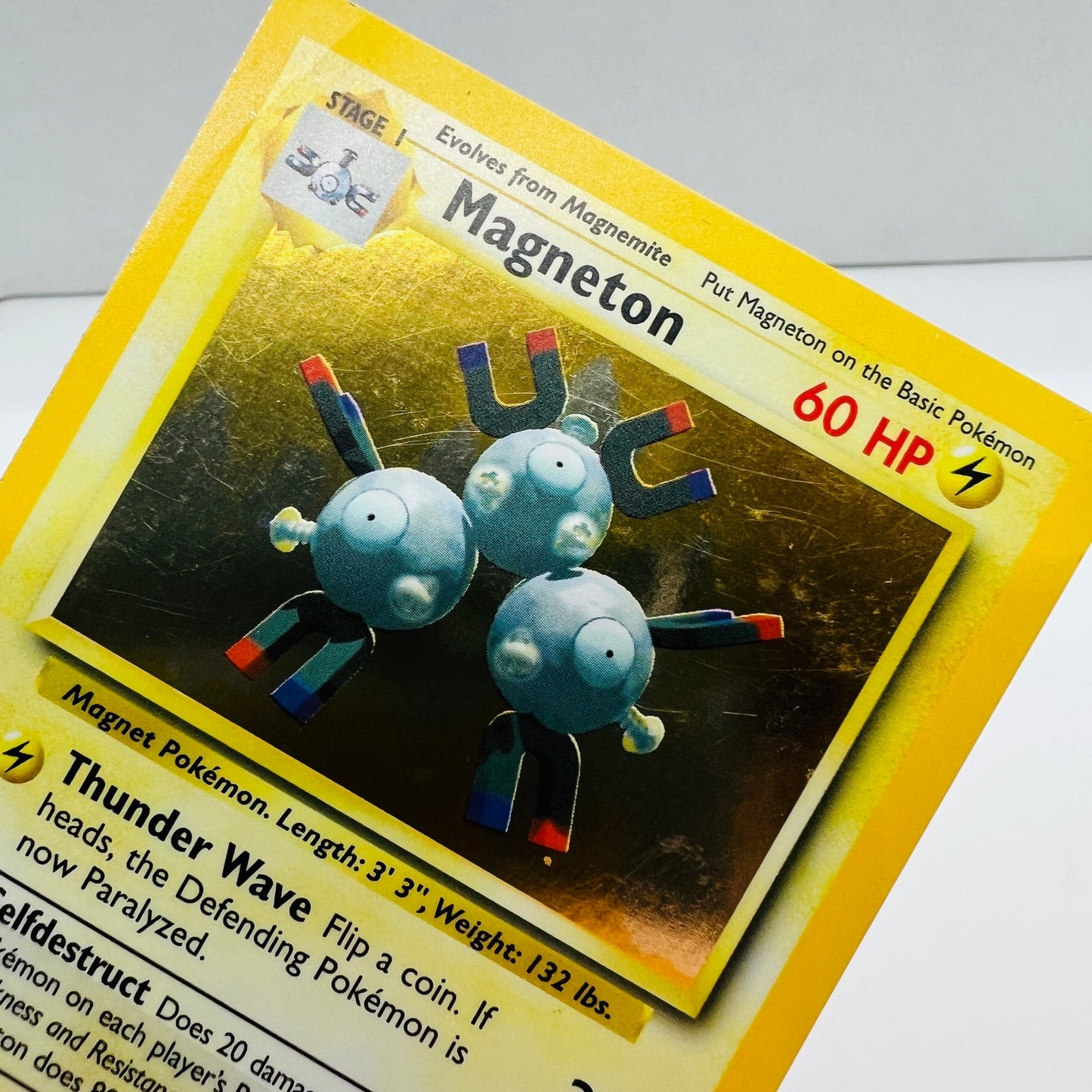 Pokémon Magneton 9/102 Base Set Unlimited Pokemon 1999 Holo Foil Card LP-EX