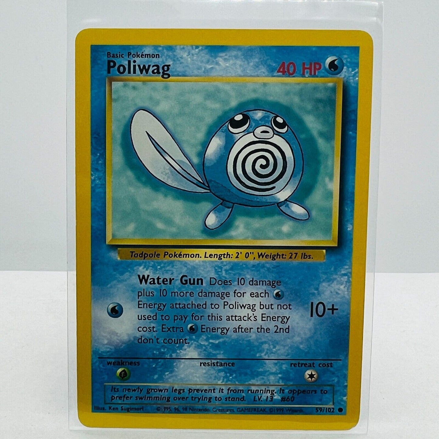 Pokémon Poliwag 59/102 Base Set Unlimited Pokemon 1999 WOTC Common Card LP