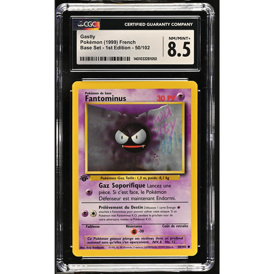 CGC 8.5 NM/MINT+ Fantominus (Gastly) 1st Edition 50/102 French Base Set(PSA/BGS)