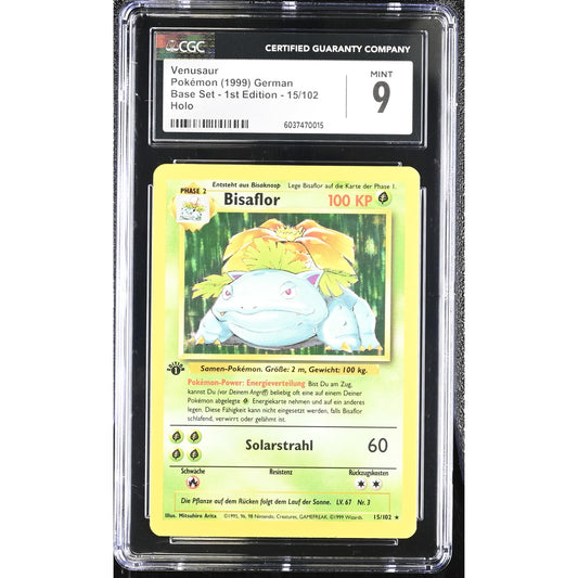 CGC 9 MINT Venusaur 1st Edition 15/102 Pokémon German Base Set Holo (PSA/BGS)