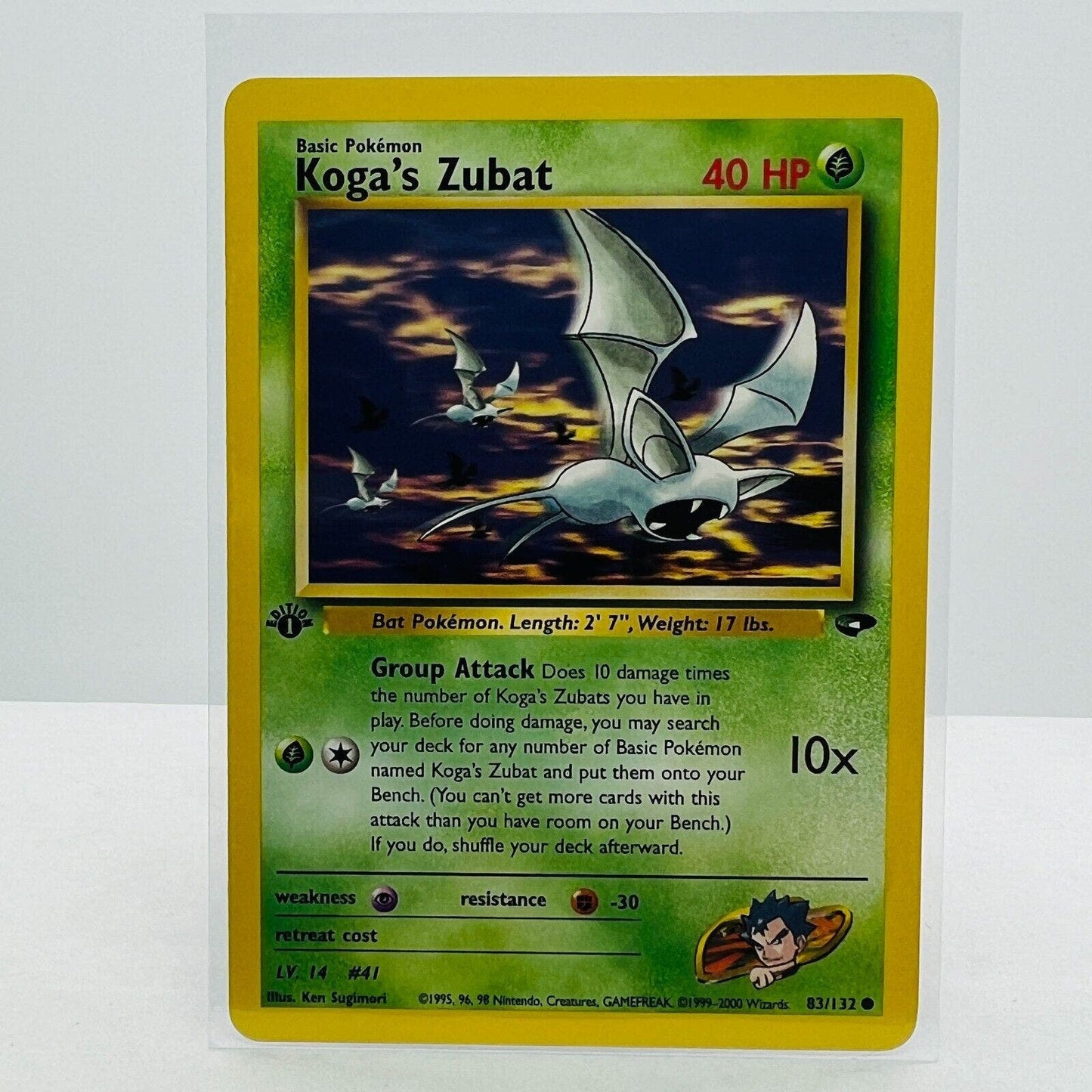 Pokémon Koga's Zubat 1st Edition 83/132 Gym Challenge Common Card NM-MT