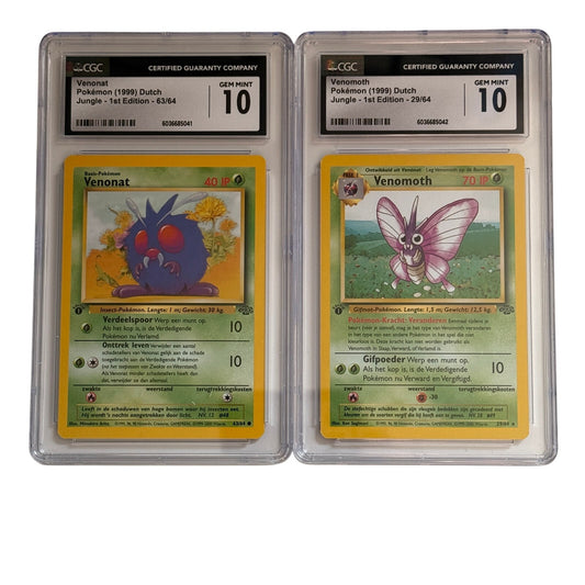 CGC 10 GEM MINT Sequential Venonat Venomoth 1st Edition Dutch Jungle (PSA/BGS)