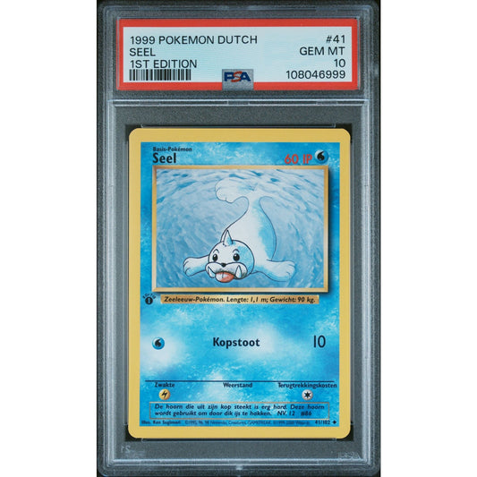 PSA 10 GEM MINT Seel 1st Edition 41/102 Pokémon Dutch Base Set (CGC/BGS)