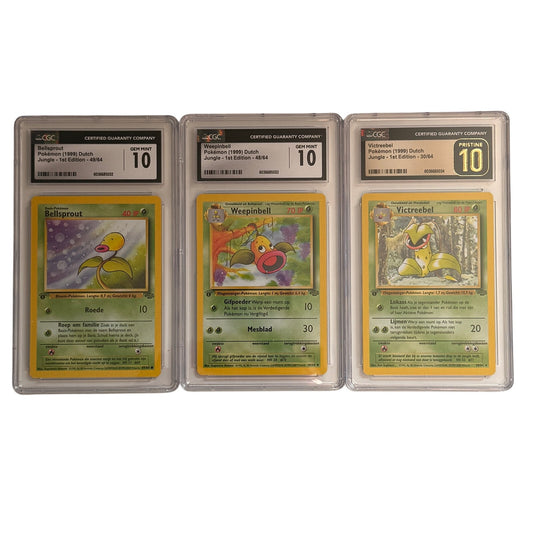 CGC 10 Sequential Bellsprout Weepinbell Victreebel 1st Dutch Jungle (PSA/BGS)