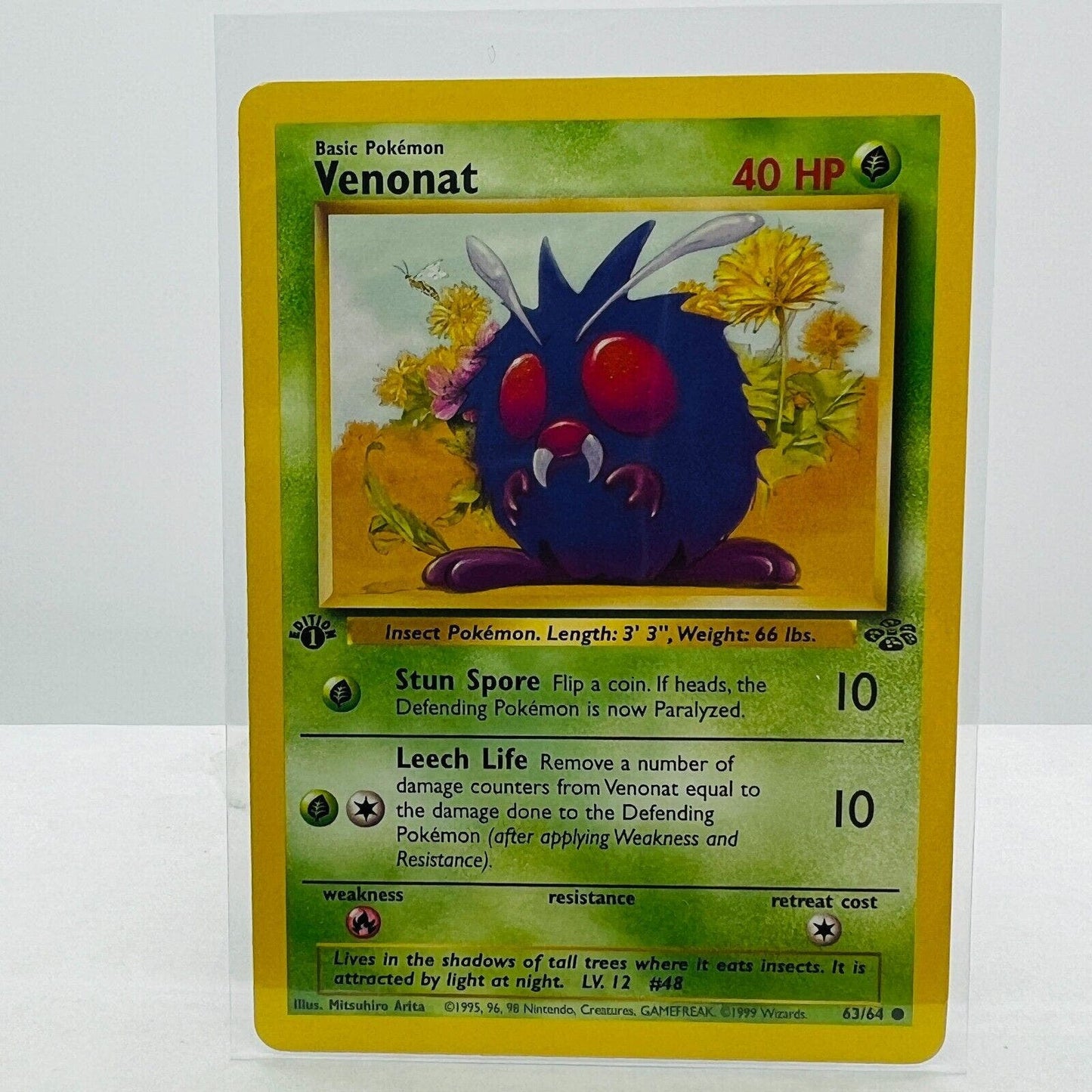 Pokémon Venonat 1st Edition 63/64 Jungle WOTC 1999 Pokemon Common Card NM-MT