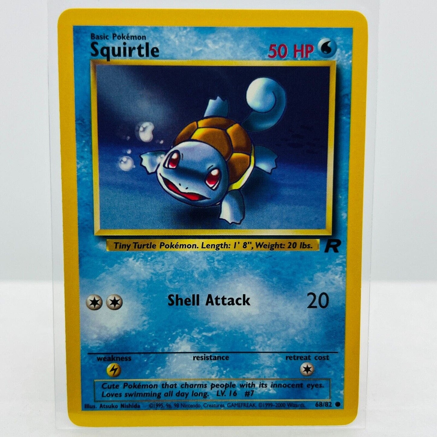 Pokémon Squirtle 68/82 Team Rocket 2000 WOTC Unlimited Common Card NM-MT