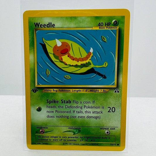 Pokémon Weedle 1st Edition 70/75 Neo Discovery WOTC Pokemon Common Card NM-MT