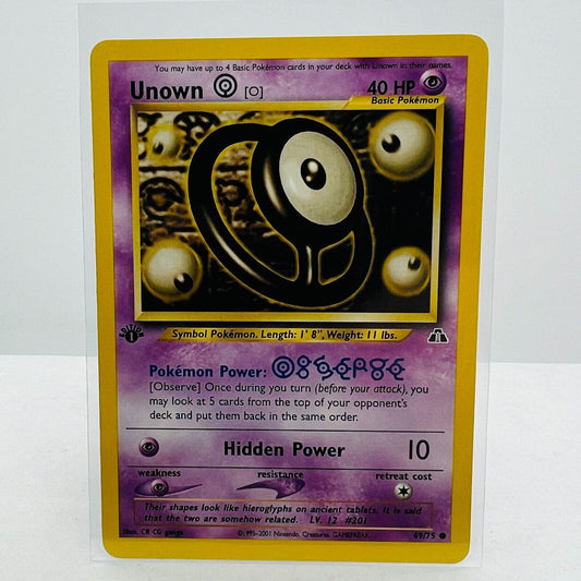 Pokémon Unown O 1st Edition 69/75 Neo Discovery WOTC Pokemon Common Card NM-MT