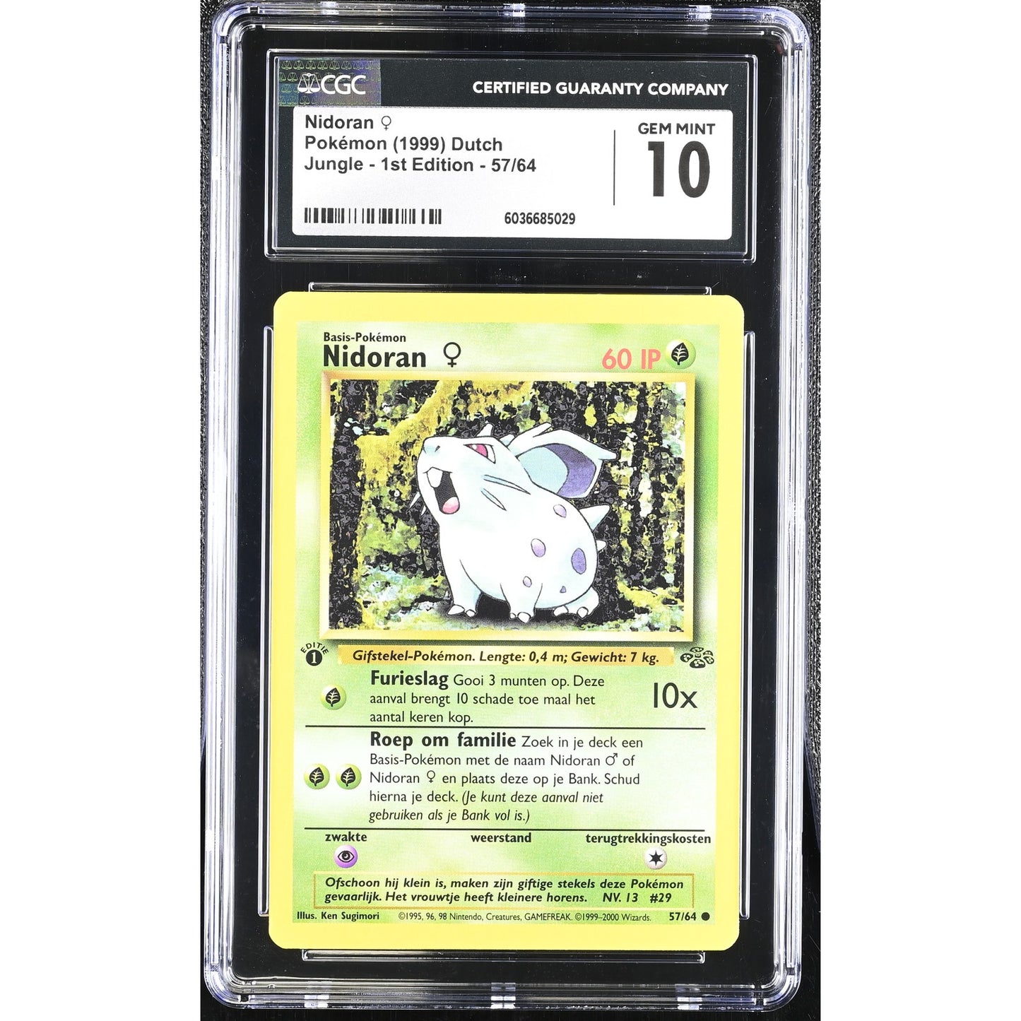 CGC 10 GEM MINT Sequential Nidoran Nidorina Nidoqueen 1st Dutch Jungle (PSA/BGS)