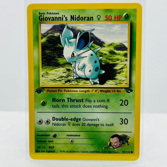 Pokémon Giovanni's Nidoran 1st Edition 75/132 Gym Challenge Common Card NM-MT