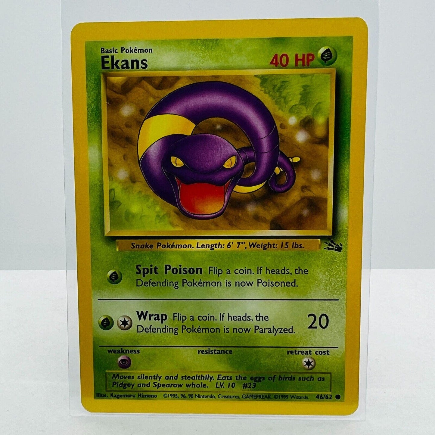 Pokémon Ekans 46/62 Fossil WOTC 1999 Pokemon Unlimited Common Card NM-MT