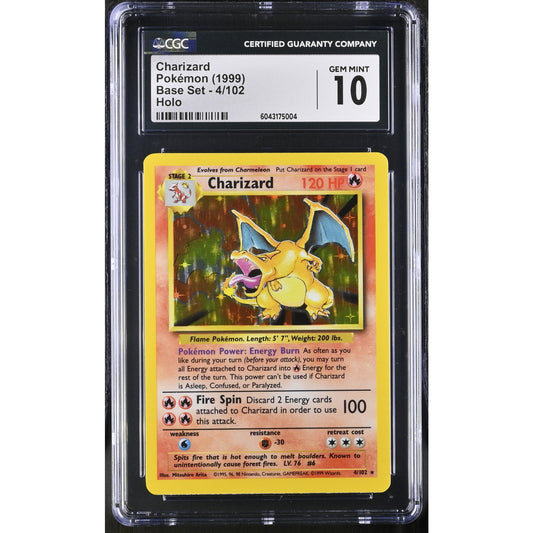CGC 10 GEM MINT Charizard 4/102 Pokémon 1999 Unlimited Base Set Holo (PSA/BGS)